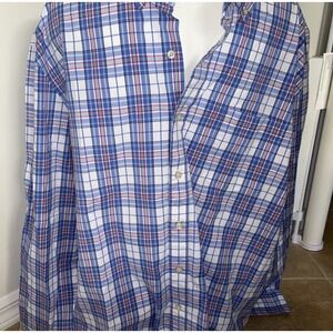 NWT Men Crown & Ivy Plaid  Fit Oxford Golf Dress Shirt Size XXL